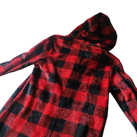 Ardene Red and Black Plaid One Piece Pajama Jumpsuit M - Picture 4 of 5
